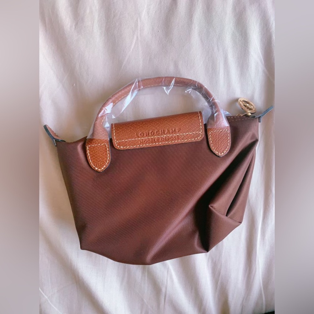 Longchamp‎ Le Pliage mini make-up bag coffee brown color - Picture 9 of 10